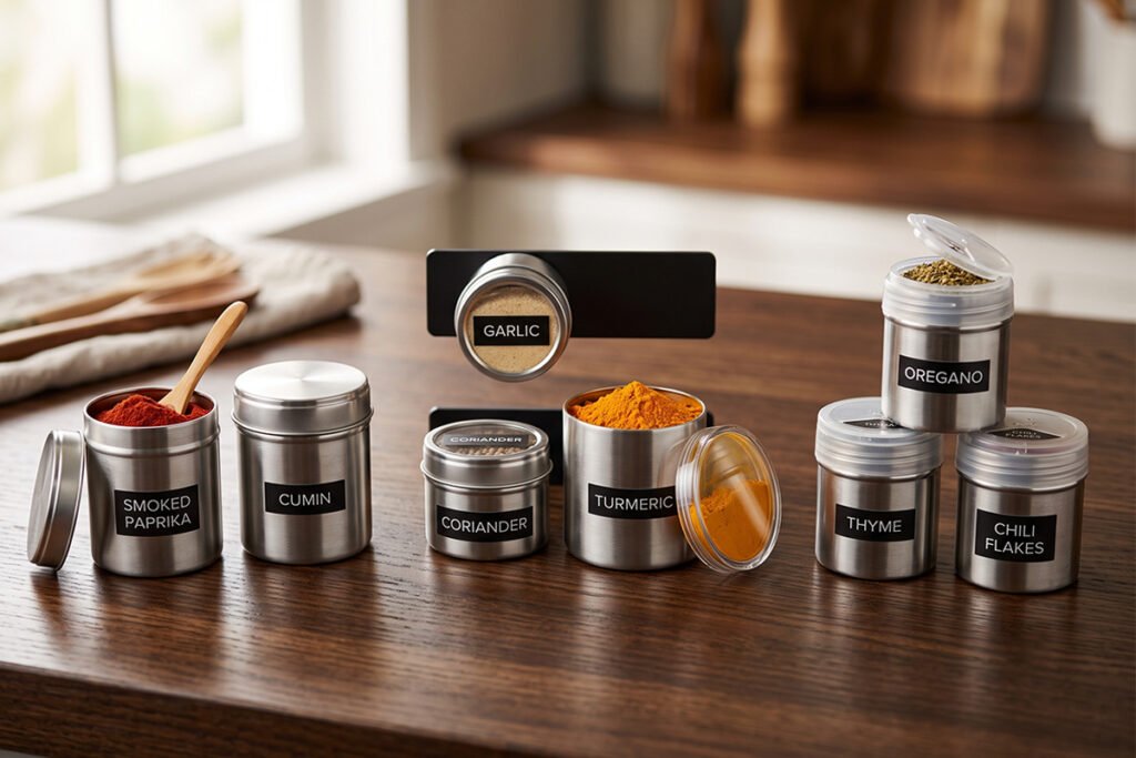Comparison of solid metal tins