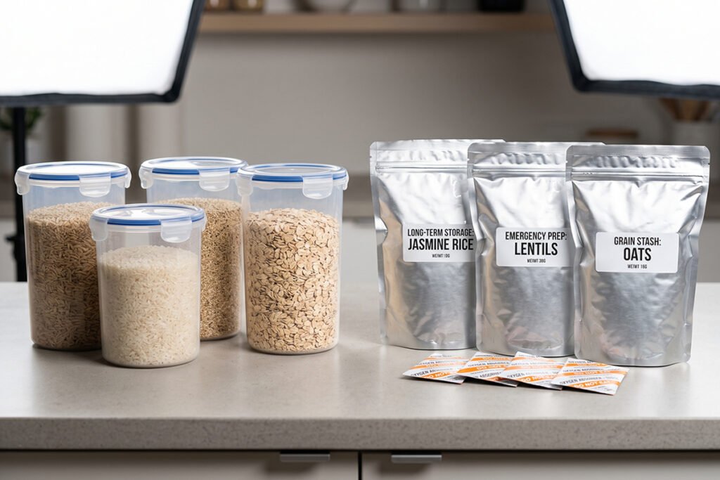Side-by-side comparison of clear plastic everyday kitchen canisters and heavy-duty se