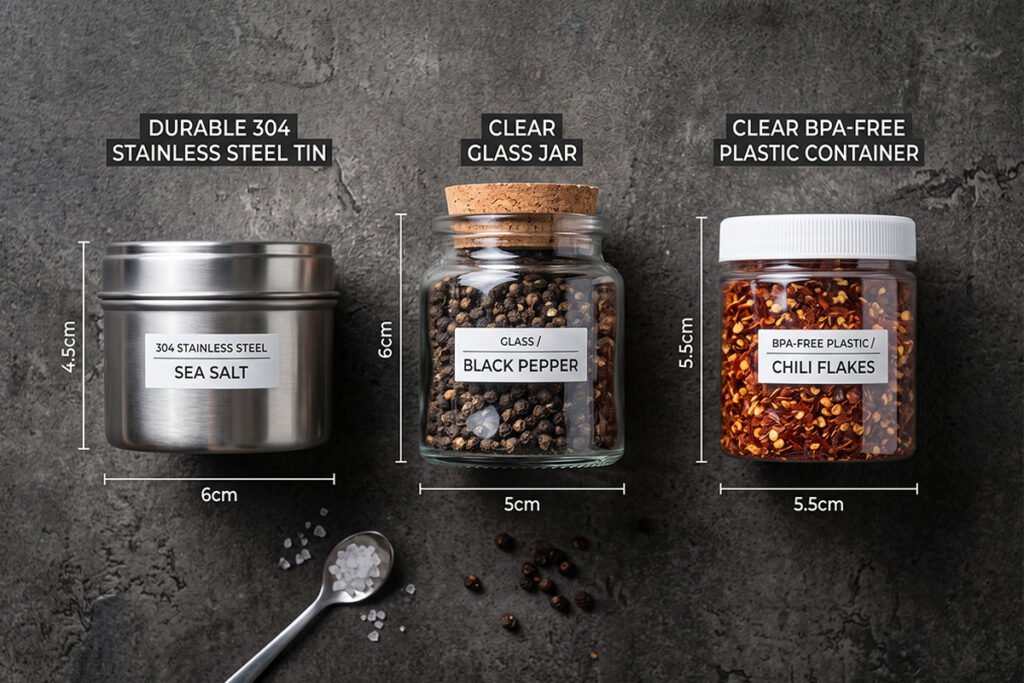 Three-way material comparison of stainless steel