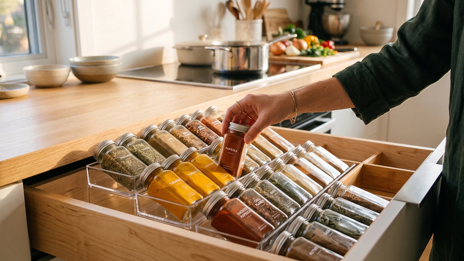 Acrylic Expandable Spice Drawer Liner Installation