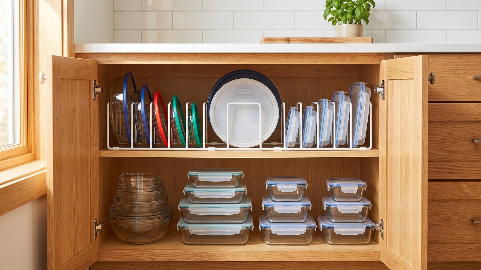 Best Container Lid Organizer Rack For Cabinets