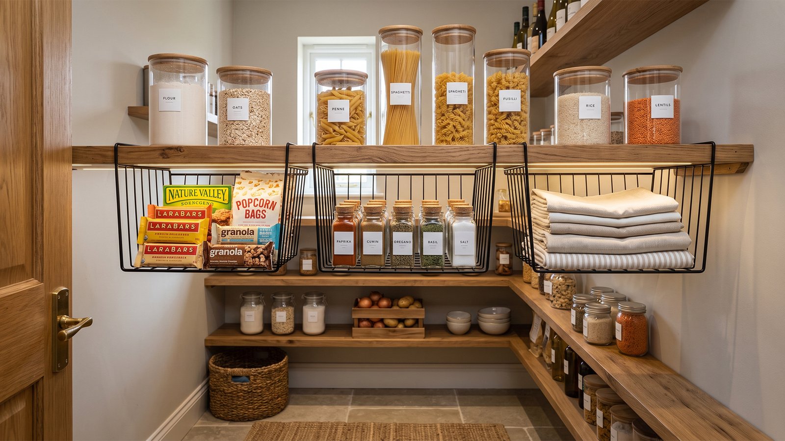 Under Shelf Wire Hanging Baskets For Pantry
